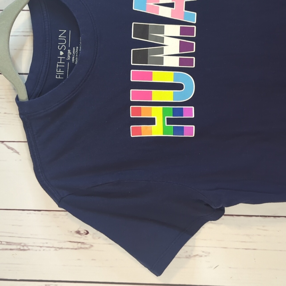HUMAN T-Shirt Junior Large Gay‎ Pride, Pansexual, Asexual, Transgender, Bisexual - Picture 3 of 9